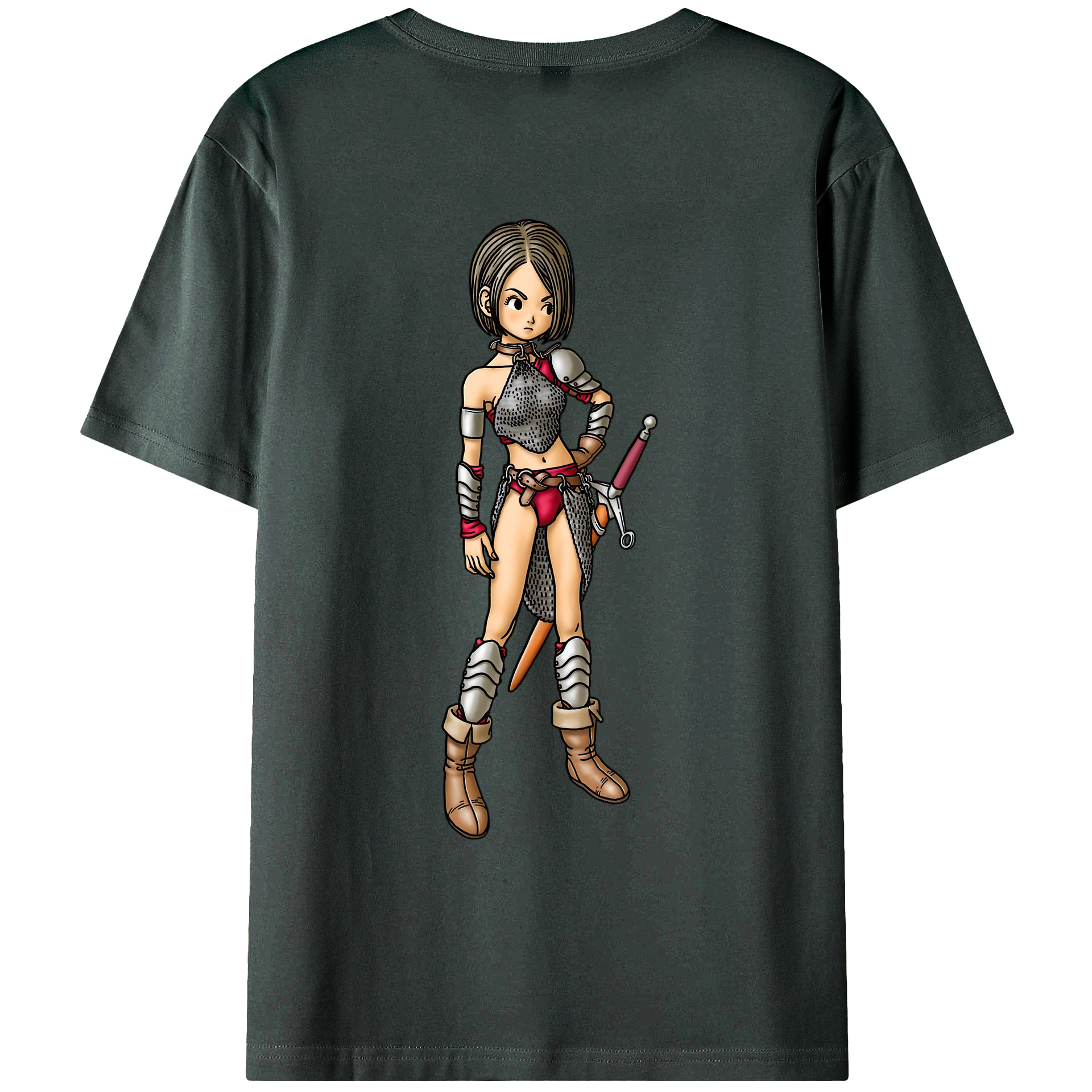 （画像用） ドラゴンクエスト Doragon Kuesuto Dragon Quest 綿100％ メンズ半袖Tシャツ（バックプリント） 通気性